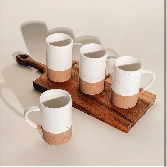Mora Ceramics New in Box 12oz Coffee Tea  Mug Cups Set of 4 Rustic Minimalist - Picture 2 of 9